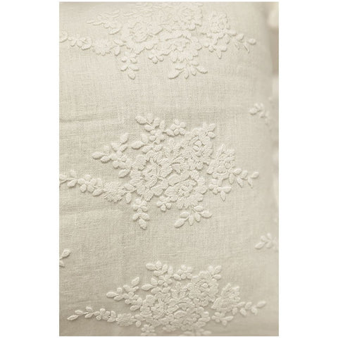 Chez Moi Linen cushion cover with lace and flounce, Made in Italy "Romantique" 50x50 cm