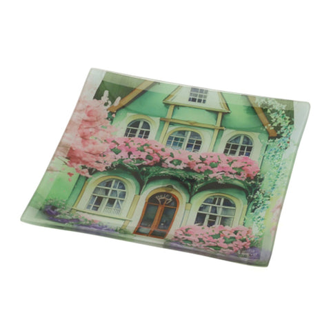 Hervit Piatto in vetro "Cottage" 20x20 cm 4 varianti(1pz)