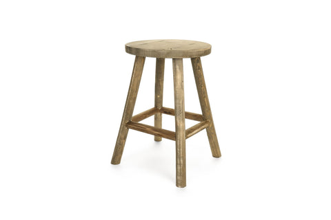 Ensemble de deux tabourets en bois, style vintage, style campagne chic, 25/30 cm