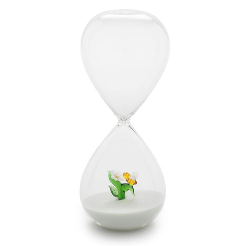 Sablier en verre Henriette « Trésor » D8xH20 cm 4 variantes (1 unité)