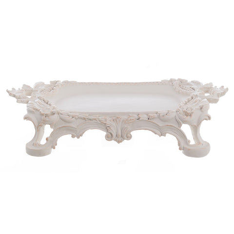 Plateau en résine Blanc Mariclò Shabby Chic 30x18x6 cm