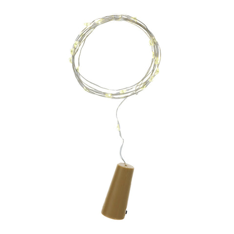Hervit Light series of 20 LEDs with silver wire, battery-operated, cold fixed light 200 cm