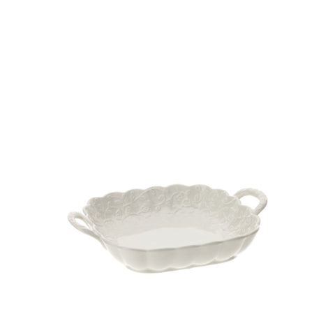 Hervit Ciotola quadrata in porcellana con rose "Romance" 22x17 cm - Angelica Home Stabia