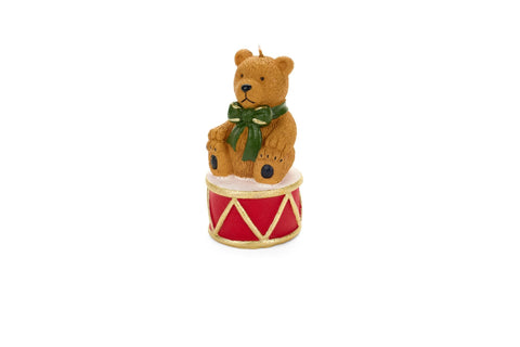 Nuvole di Stoffa Candela natalizia orso su tamburo "VINTAGE TOYS" H14 cm