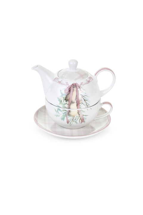 Théière en tissu Nuages ​​+ Tasse de Noël « Darling » 480/258 ml