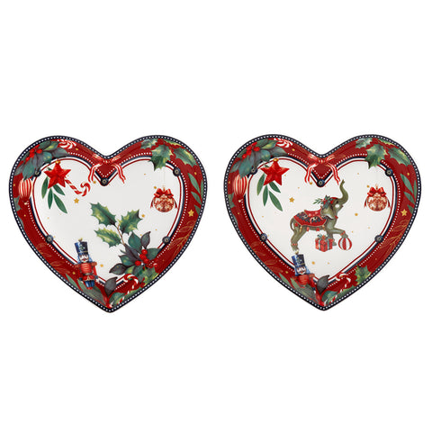 Fade Set 2 heart-shaped Christmas trays "Danica" 16x18 cm