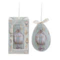 Blanc Mariclò Decoro uovo di pasqua da appendere con coniglio "Rococo" D8.5xH10 cm 4 varianti(1 unità) - Angelica Home Stabia