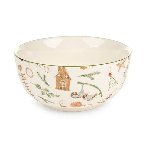 Nuvole di Stoffa Set de 2 bols de Noël en porcelaine « Souvenirs » 13,8x7,3x6,5 cm