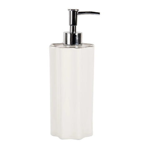 Clayre & Eef Dispenser Sapone in ceramica bianco D8xH22 cm / 475 ml
