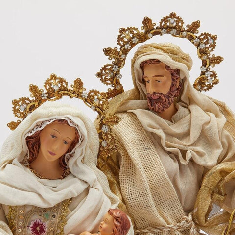 EDG Sacred Family Christmas Nativity Resin and Fabric 30x36xH50 cm