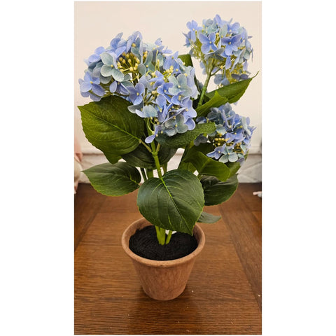 Fiori di Lena Piantina Fiore Ortensia sintetica artigianale 34x30xH50 cm 4 varianti(1 unità) - Angelica Home Stabia