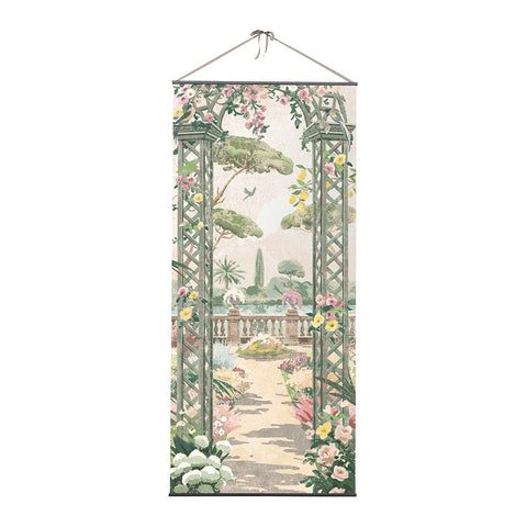 Mathilde M Tela murale decorativa in stile francese "Giardino Bucolico" 90x200 cm