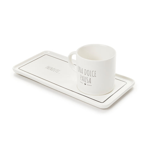 Nuvole di Stoffa Tazza con vassoio in porcellana "My Home" 160 ml