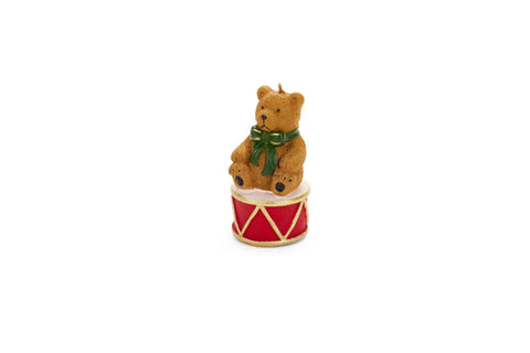 Nuvole di Stoffa Candela natalizia orso su tamburo "VINTAGE TOYS" H11 cm