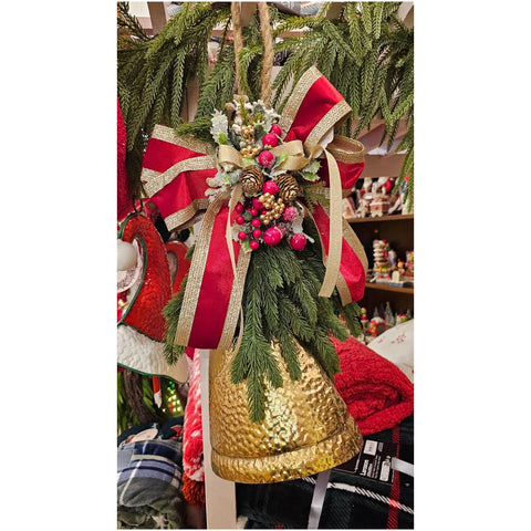 Fiori di Lena Fiocco di natale con campana cappello L26xH42 cm