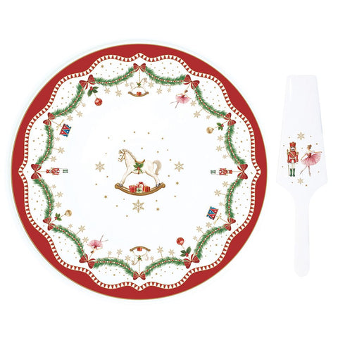 Assiette à gâteau de Noël Easy Life avec desserte "Magie de Noel" D32 cm