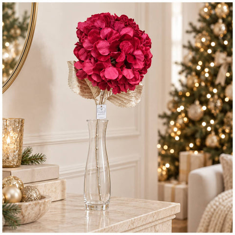 Fiori di lena Ramo decorativo Ortensia di natale H64 cm 2 varianti(1 unità)