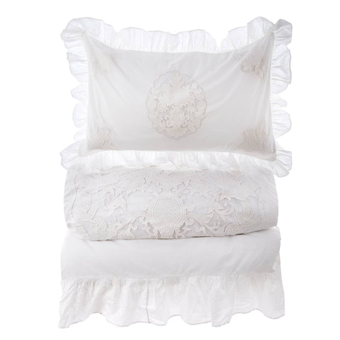 Blanc Mariclò Parure Set Copripiumino matrimoniale +2 copriguanciali "Soffio Collection" 240x260 cm