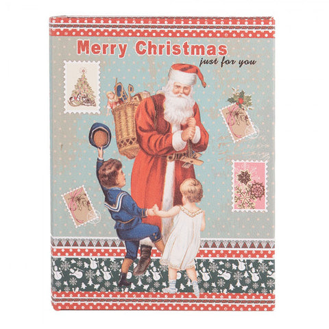 Clayre & Eef Set 3 Scatole Libri natalizi contenitori in legno