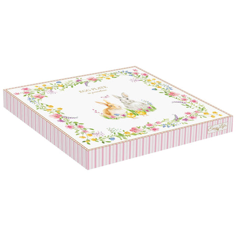 Easy Life Portauova di pasqua in porcellana con fiori "Happy Easter" D21 cm