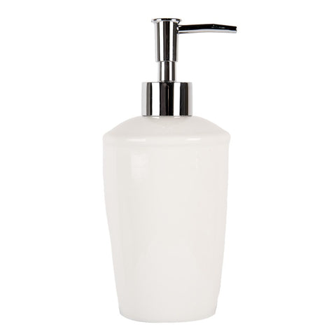 Clayre & Eef Dispenser Sapone in ceramica bianco D8xH19 cm / 325 ml
