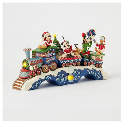 Enesco Mickey Mouse and Friends Christmas Figurine with LED Lights and Music, 10.6 x 42 x 22 cm