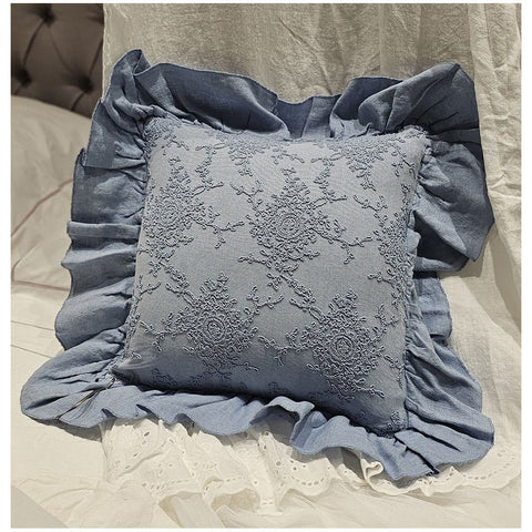 Chez Moi Housse de coussin lin et dentelle "Corinthien" 50x50 cm 3 variantes (1pc)