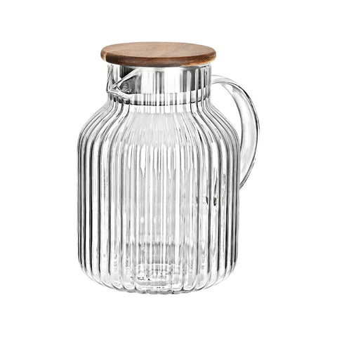 Estia Home Brocca in vetro con coperchio in legno "Allure" 1300 ml