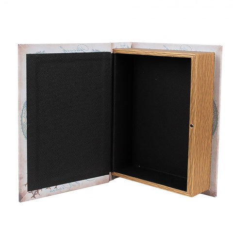 Clayre & Eef Set 3 Scatole Libri contenitori in legno con Pavone 27x22x7 /22x17x6 / 17x12x4 cm