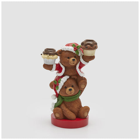 Bougeoir 2 flammes EDG Enzo De Gasperi Greedy Bears H 25 cm