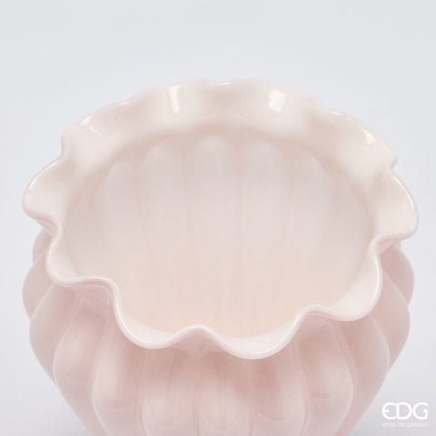 Edg Enzo de Gasperi Vaso Fleur portafiori in vetro rosa D17xH20 cm