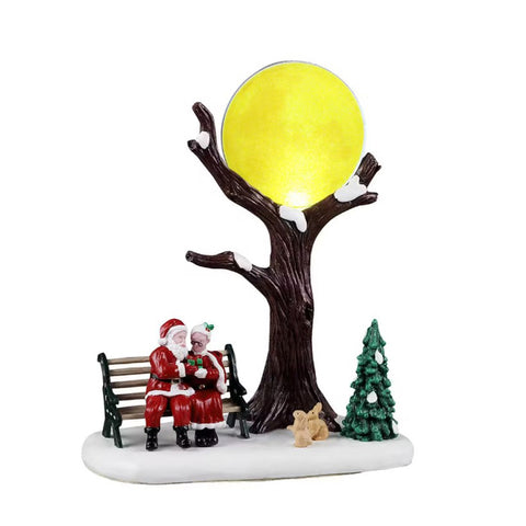 LEMAX Père Noël et Mère Noël scène lumineuse LED "Romance Pole Nord" H19x14x9 cm