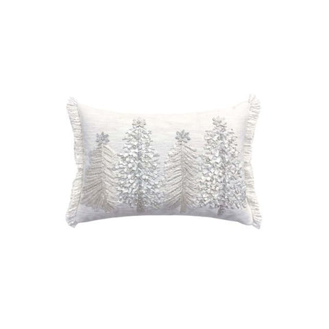 Coussin de Noël Blanc Mariclò avec broderie et perles 35x50 cm