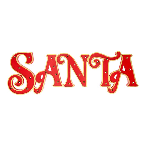 TIMSTOR Decoro natalizio Insegna grande con LED "Santa" legno e metallo 91x5xH30 cm