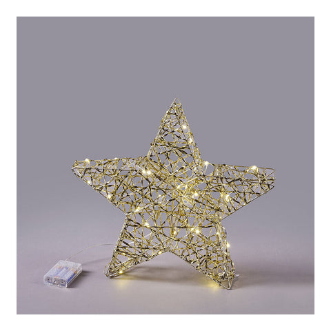 EDG Statuina di natale stella Stripes con 40 micro led 6x40xH40 cm