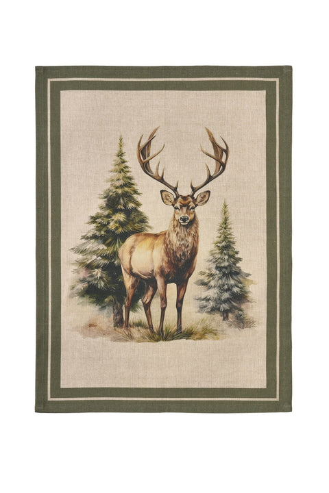 Fabric Clouds Canvas Christmas Deer "Enchanted Forest" 50x70 cm