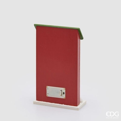 EDG casetta decoro natalizio con LED in legno 16,5x7,5xH27,5 cm