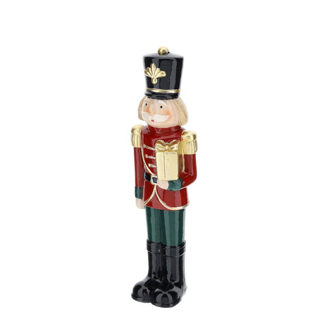 Hervit Decoro natalizio statuina soldatino in ceramica lucida H27 cm