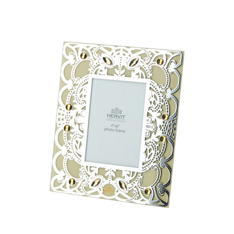 Hervit Yellow/Silver Glass Photo Frame "Byzantium" 18x22 cm