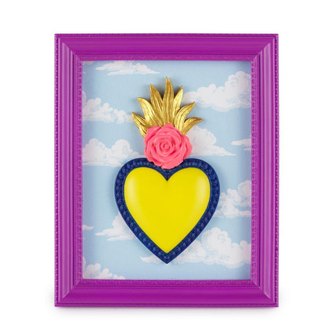 Henriette Quadro decorativo cornice cuore e nuvole con piede "Ton Coeur" 22x18 cm - Angelica Home Stabia