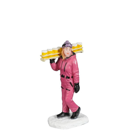 Luville Personaggio con birre après-ski 4,5x2,5xh7,5 cm