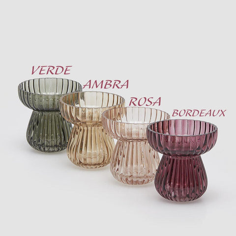 EDG Enzo de Gasperi Vase rayé biforme D11xH11 cm 4 variantes (1pc)