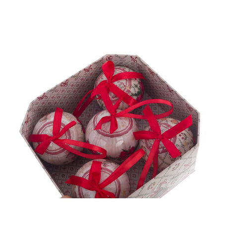 Blanc Mariclò Box Set of 5 Christmas Fairy Tree Baubles" D7.5 cm