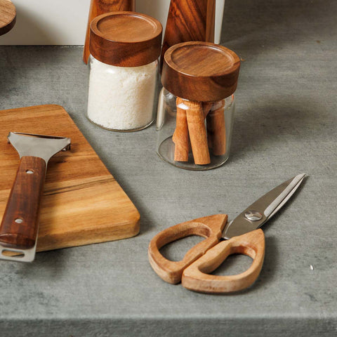 Estia Home Forbici da cucina in acciaio inox e legno "Allure" 20x8.5x1.2 cm