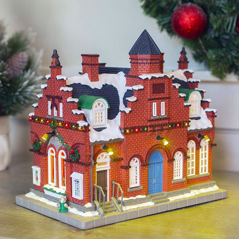LEMAX LED illuminated building "Town Offices 1884" in polyresin H24.3 x 25.5 x 16.8 cm