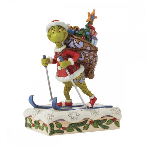 Enesco Statuina natalizia Grinch con sci "Jim Shore" 8x12xH17 cm