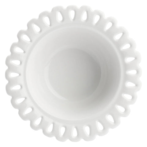 La Porcellana bianca Zuccheriera traforata con coperchio "Giulietta" 14,8x5,7 cm