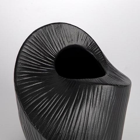 Eurolamp Vaso portafiori in ceramica nero 15,1x12,6xH15,2 cm