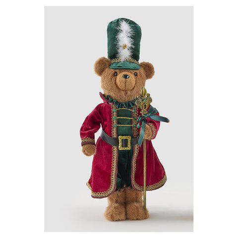 EDG Figurine de Noël Ourson soldat en tissu H60 cm 2 variantes (1 unité)