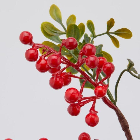 EDG Ramo natalizio decorativo con bacche rosse "Sinforicarpo" H42 cm